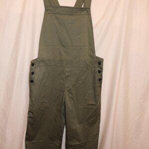 *We-ar4 Olive Green Ankle Wide Leg Relaxed Cropped Overalls. New With Tag